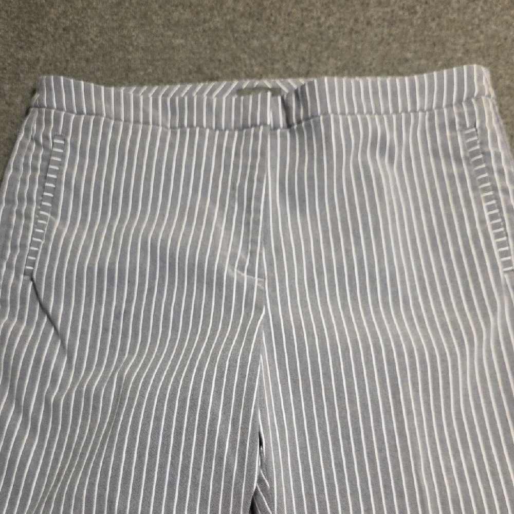 Worthington Light Gray and White Pinstripe Cropped Trousers